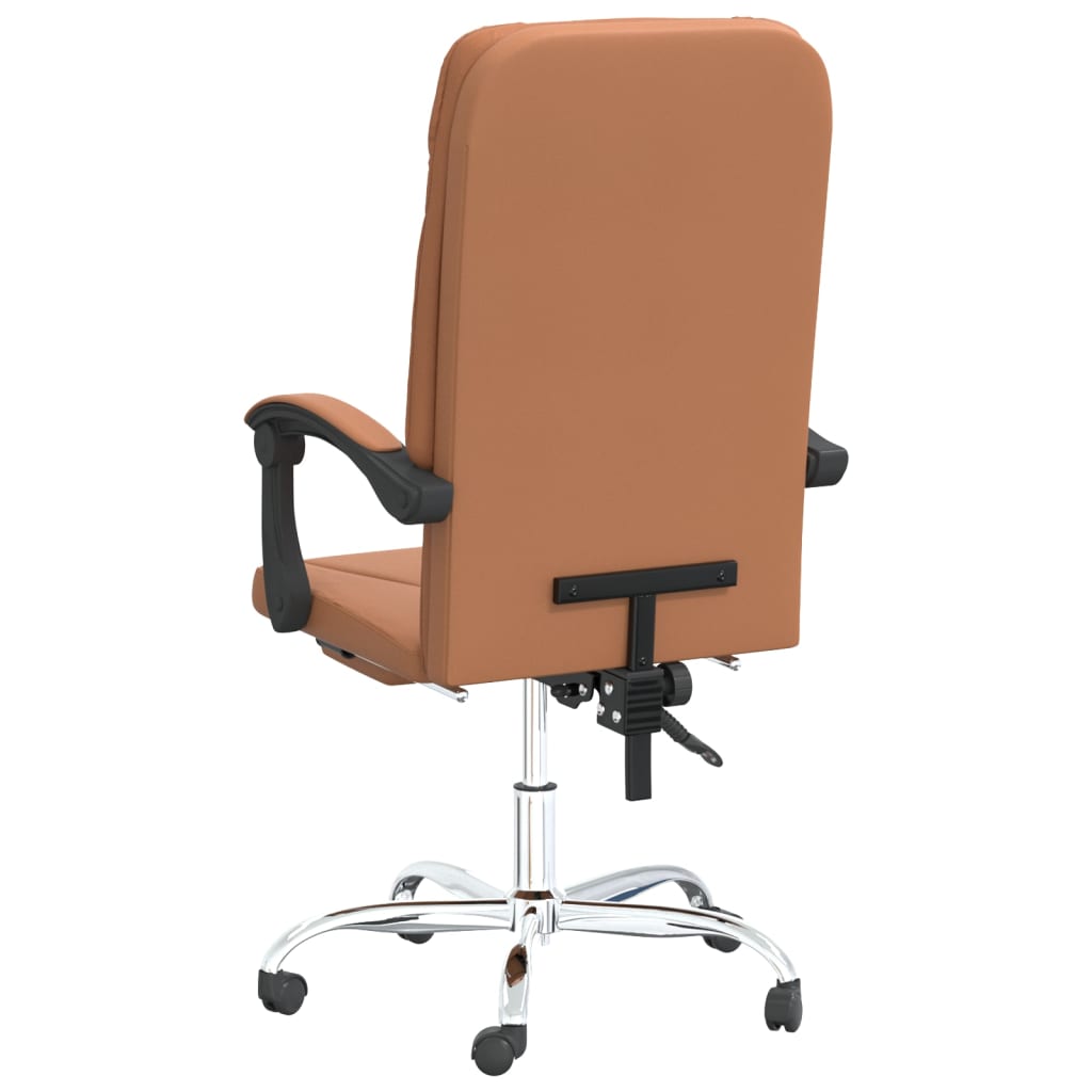 vidaXL Polohovací kancelářská židle hnědá umělá kůže