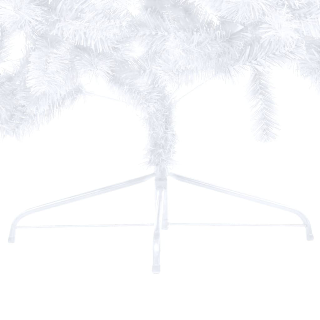 vidaXL Umělý vánoční půl stromek s LED a stojanem bílý 180 cm PVC