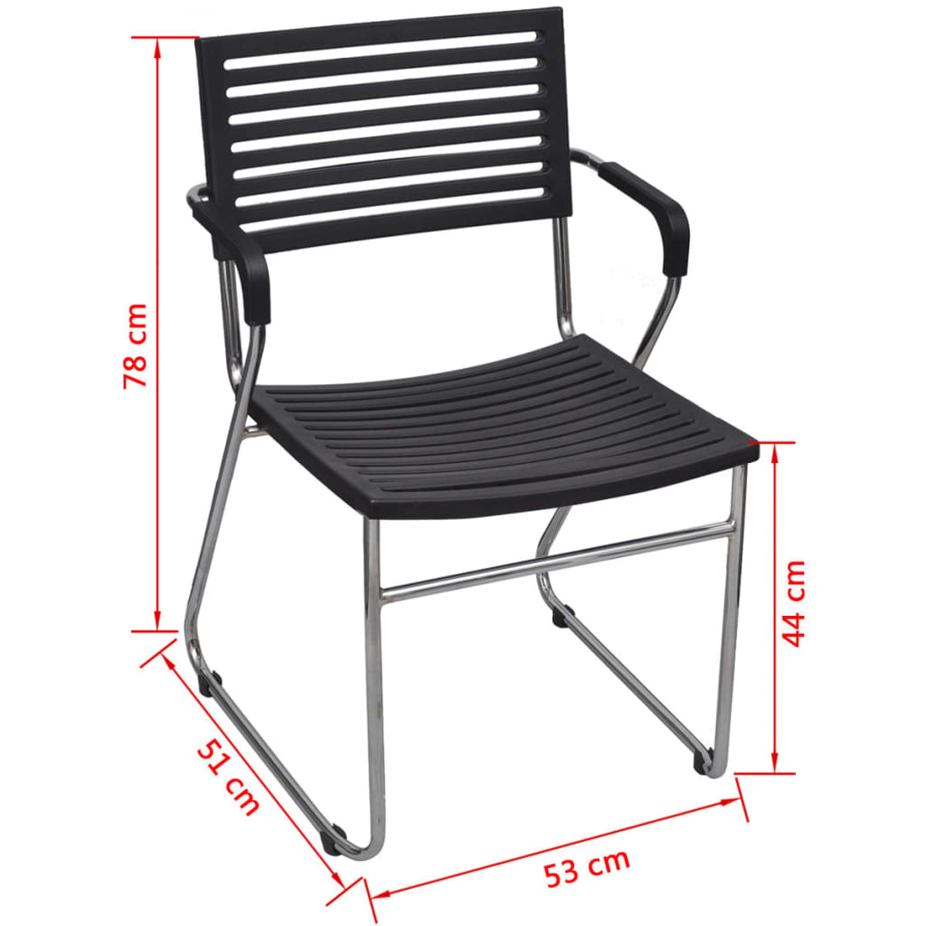 vidaXL Stohovatelné jídelní židle 24 ks černé plast