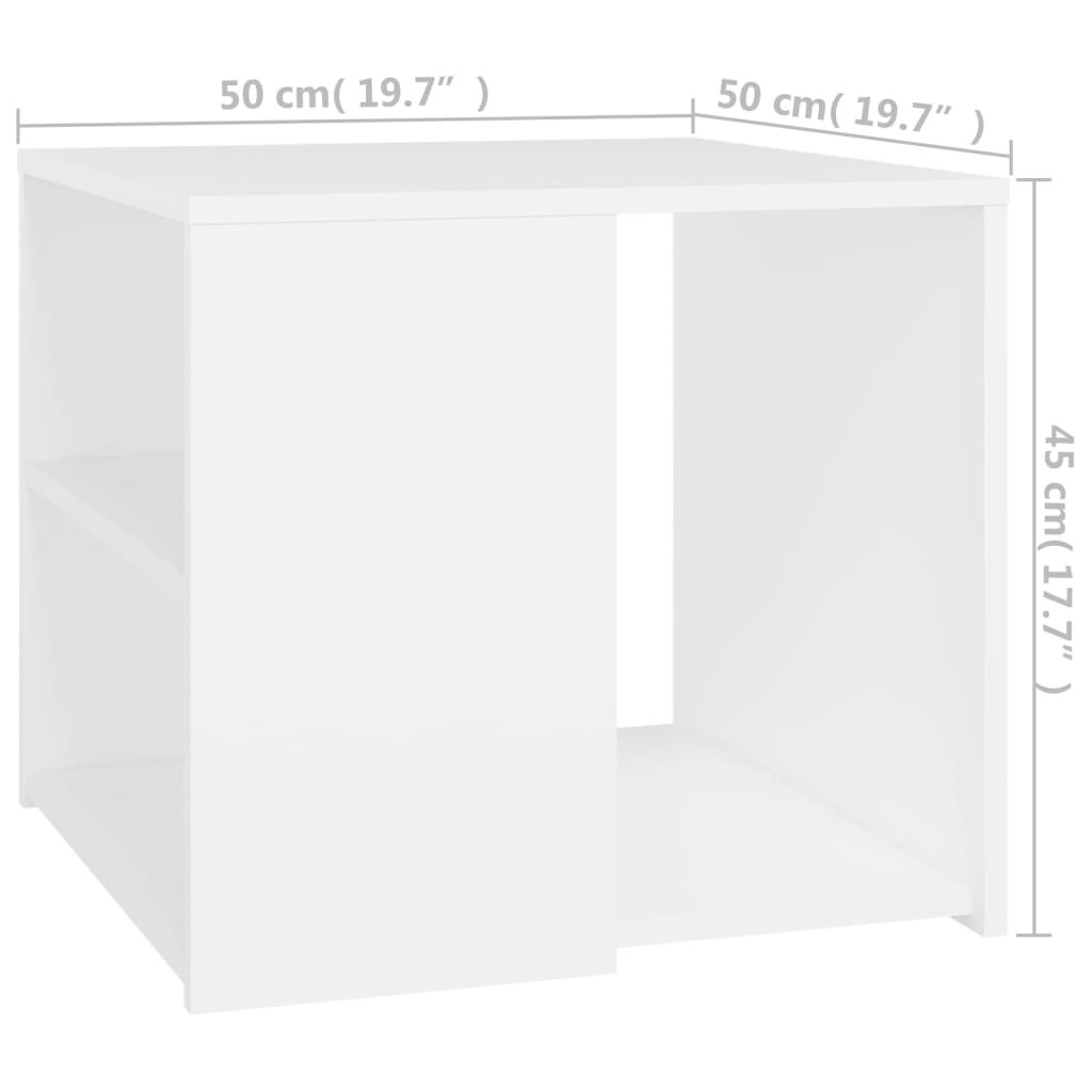 vidaXL Odkládací stolek bílý 50 x 50 x 45 cm dřevotříska