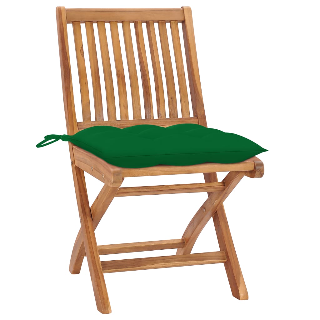 vidaXL Skládací zahradní židle s poduškami 8 ks masivní teak