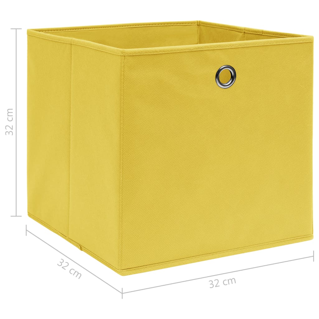 vidaXL Úložné boxy 4 ks žluté 32 x 32 x 32 cm textil