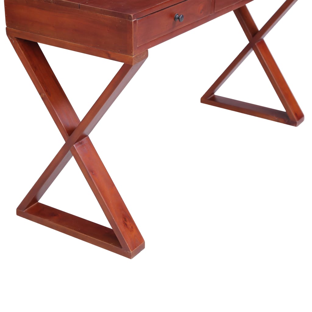 vidaXL Počítačový stůl hnědý 115x47x77 cm masivní mahagonové dřevo