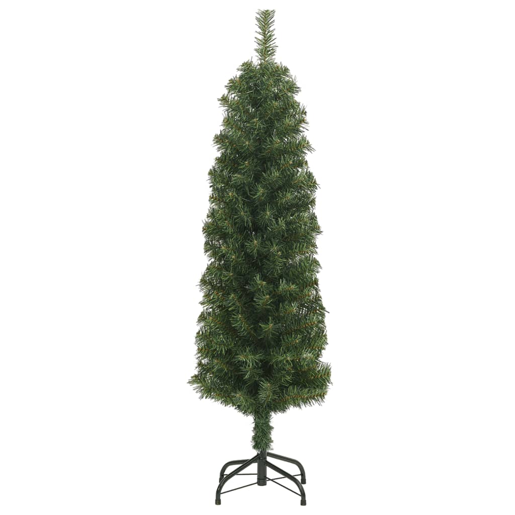 vidaXL Úzký umělý vánoční stromek se stojanem zelený 150 cm PVC