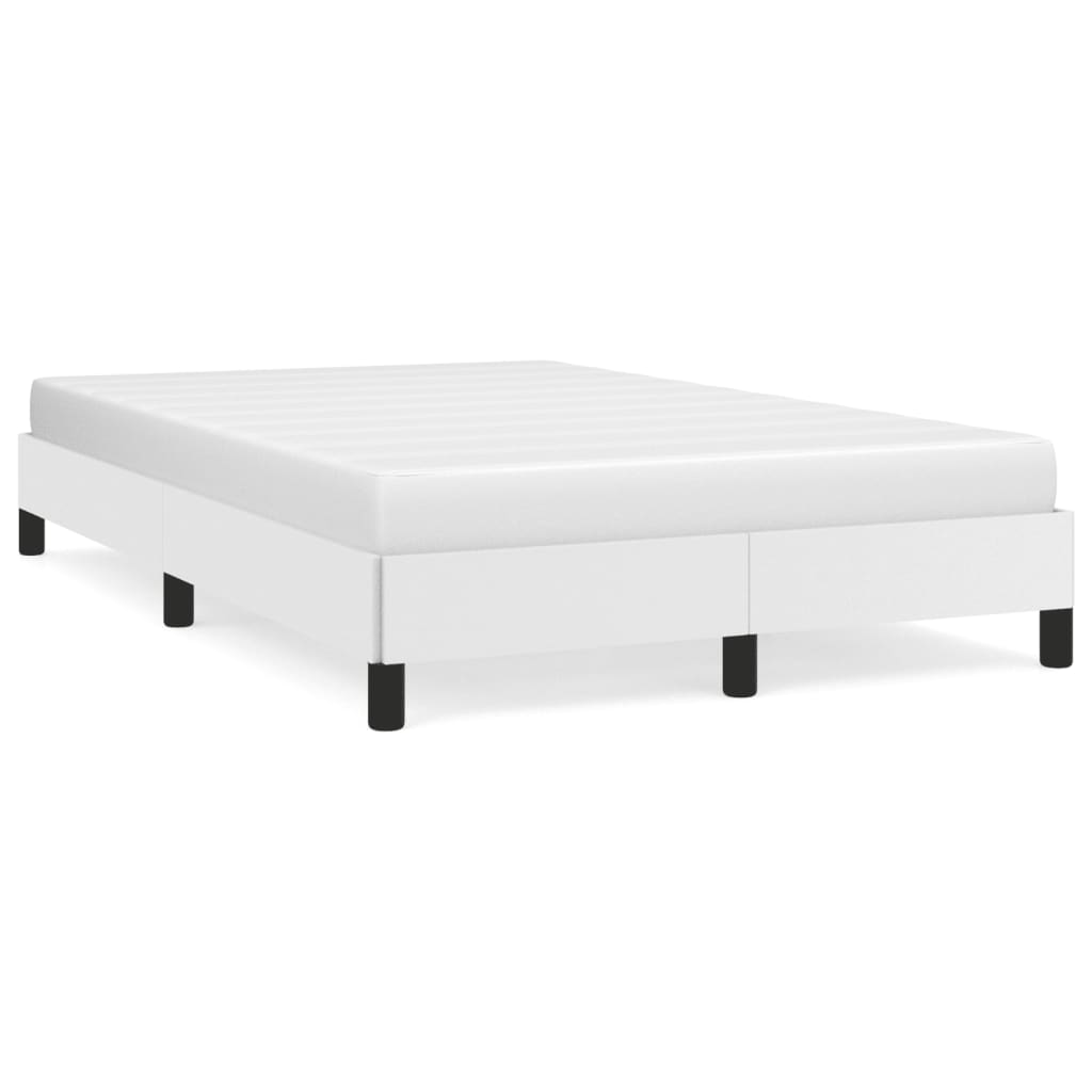 vidaXL Rám postele bílý 120 x 190 cm umělá kůže