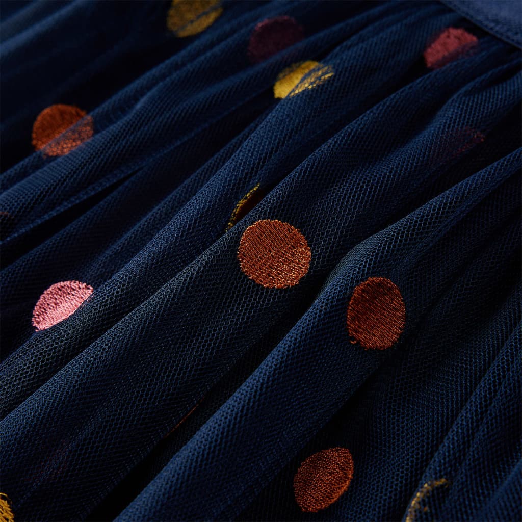 Dětská tylová sukně s puntíky námořnicky modrá 92