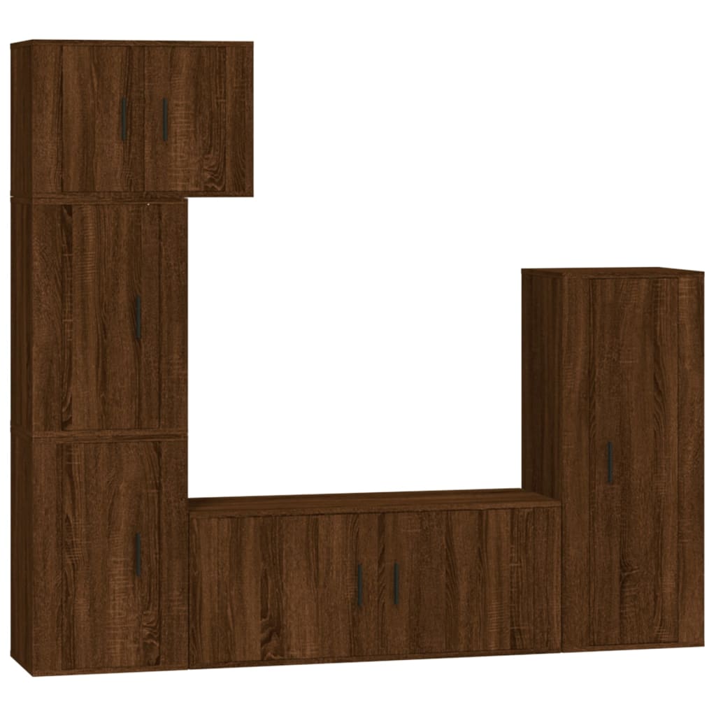 vidaXL 5dílný set TV skříněk hnědý dub kompozitní dřevo