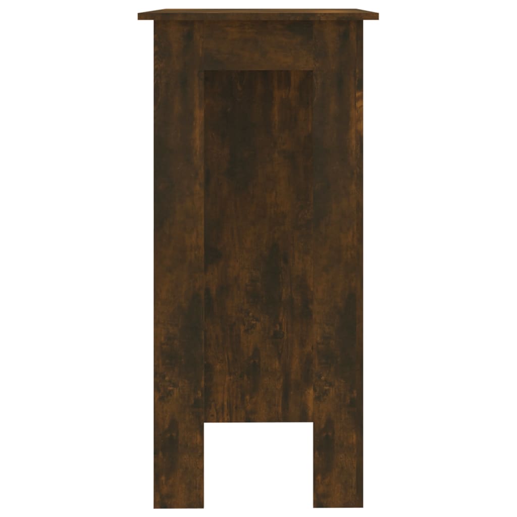vidaXL Barový stůl s regálem kouřový dub 102x50x103,5 cm dřevotříska