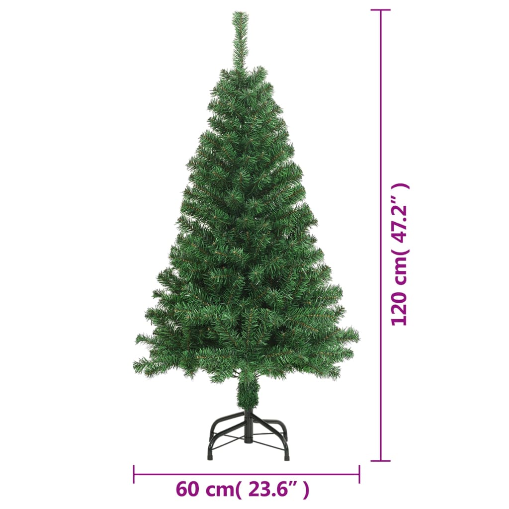 vidaXL Umělý vánoční stromek s hustými větvemi zelený 120 cm PVC