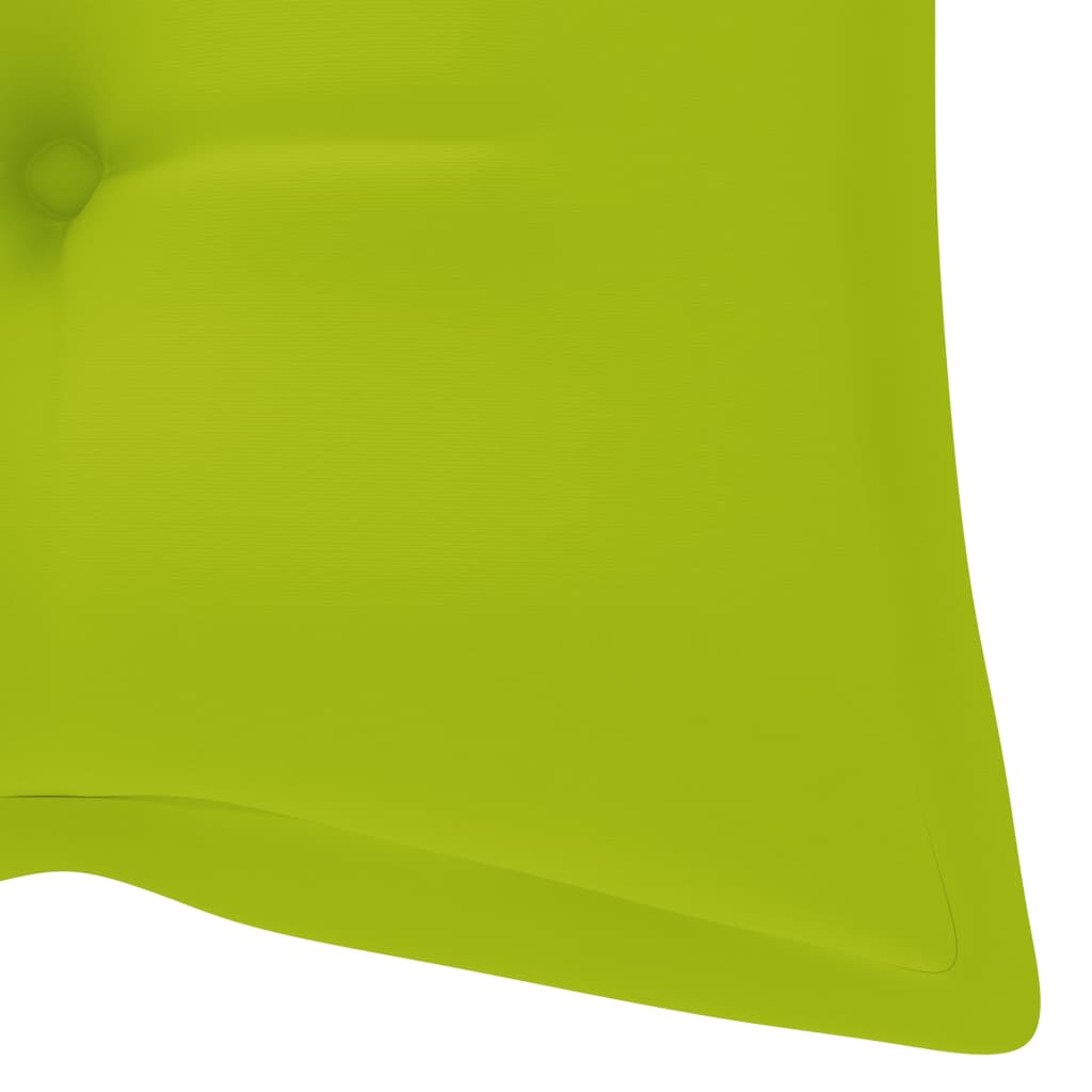 vidaXL Lavice Batavia se zářivě zelenými poduškami 120 cm masivní teak