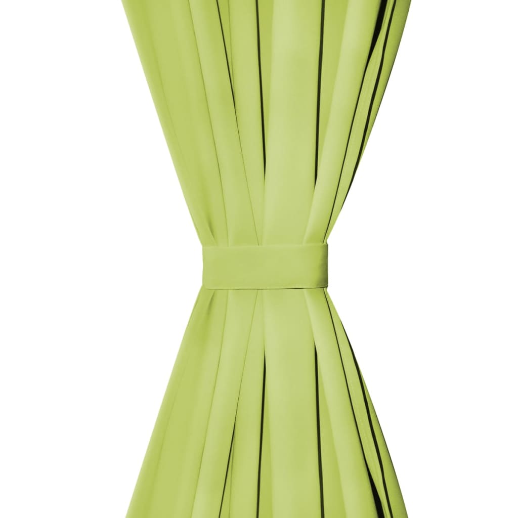 vidaXL Mikrosaténové závěsy s poutky, 2 ks, 140x225 cm, zelené