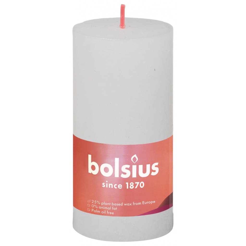 Bolsius Rustikální válcové svíčky Shine 8 ks 100x50 mm obláčkově bílé