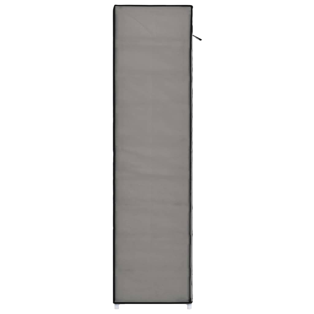 vidaXL Botník s potahem šedý 115 x 28 x 110 cm textil
