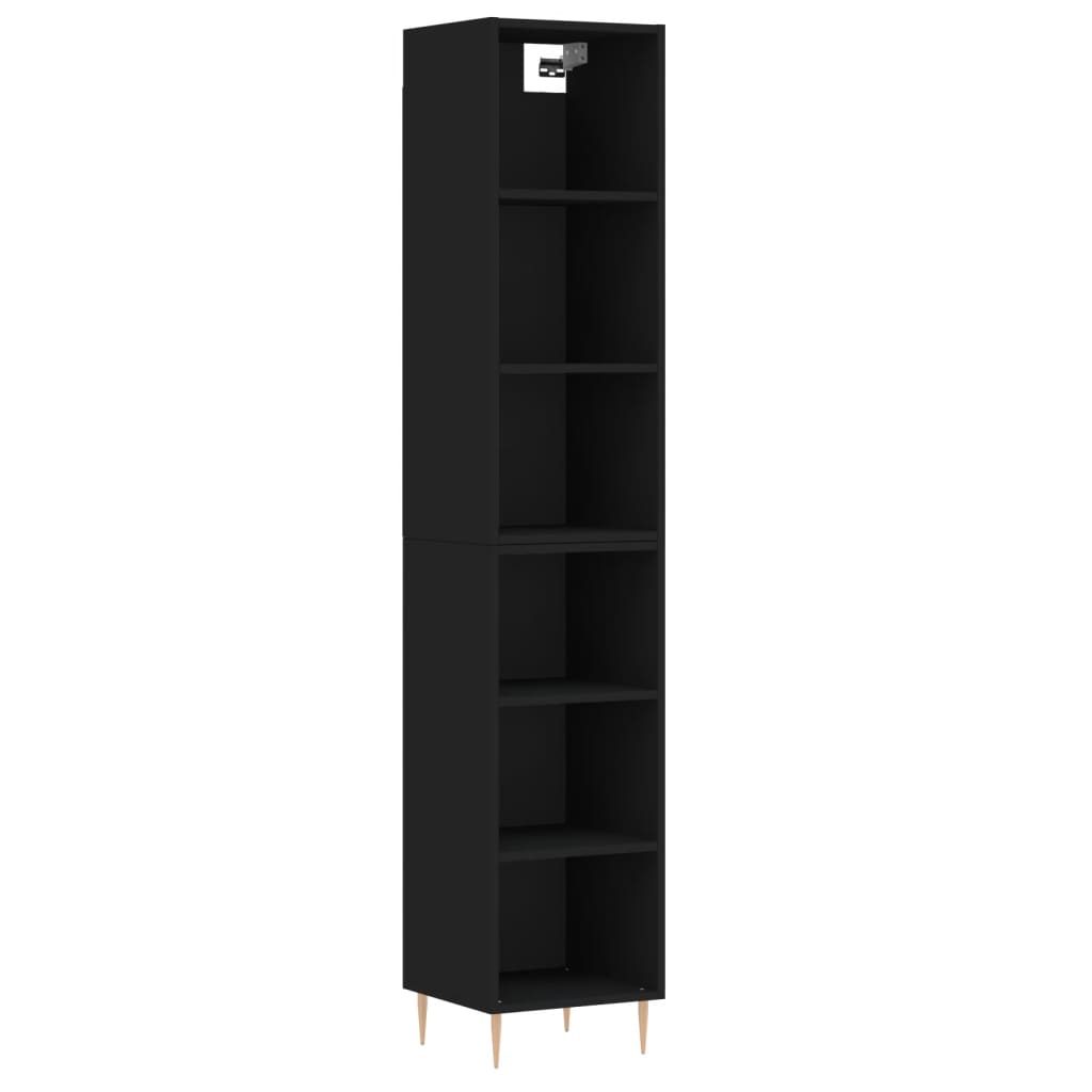 vidaXL Skříň highboard černá 34,5x32,5x180 cm kompozitní dřevo
