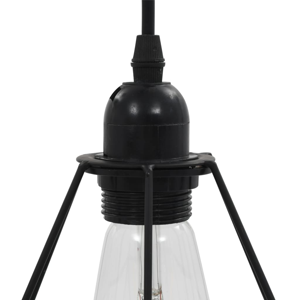 vidaXL Stropní svítidlo s diamantovým designem černé 3 x žárovky E27