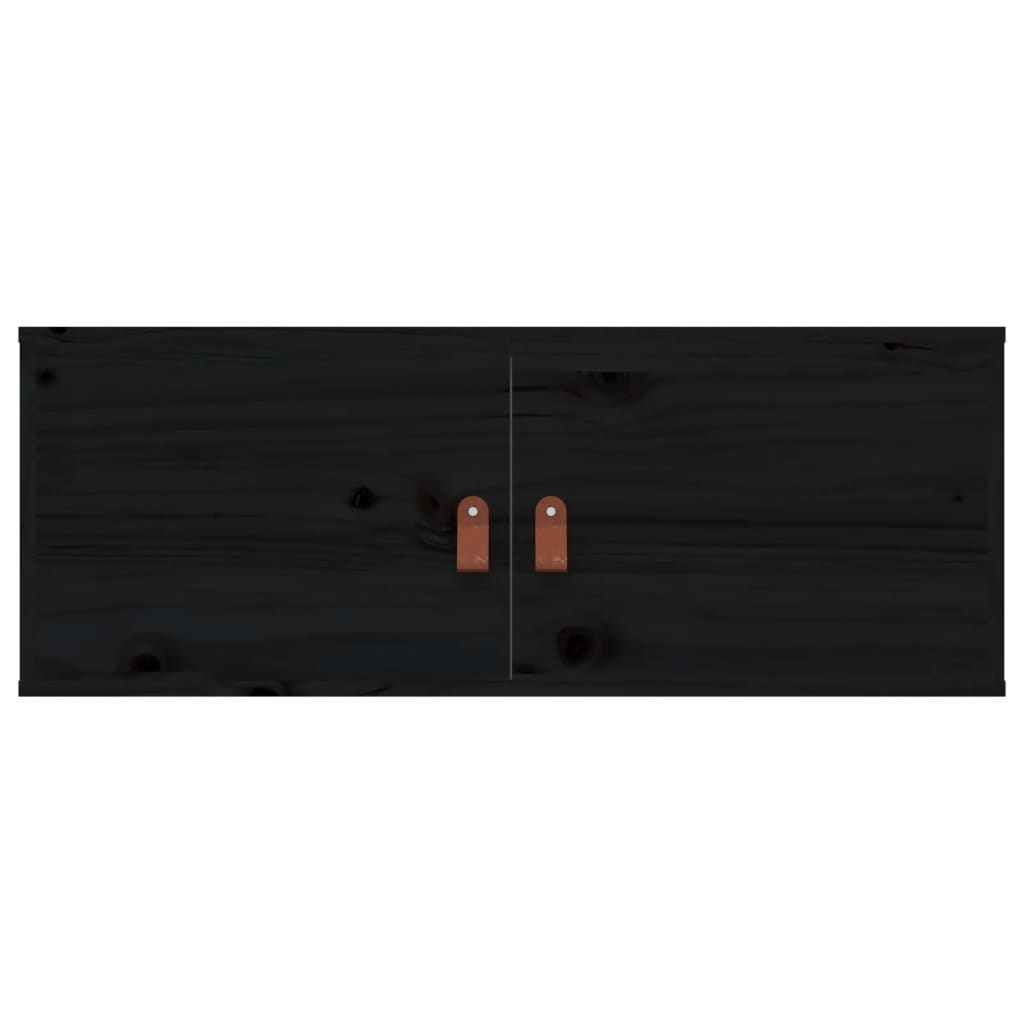vidaXL Nástěnná skříňka černá 80 x 30 x 30 cm masivní borové dřevo
