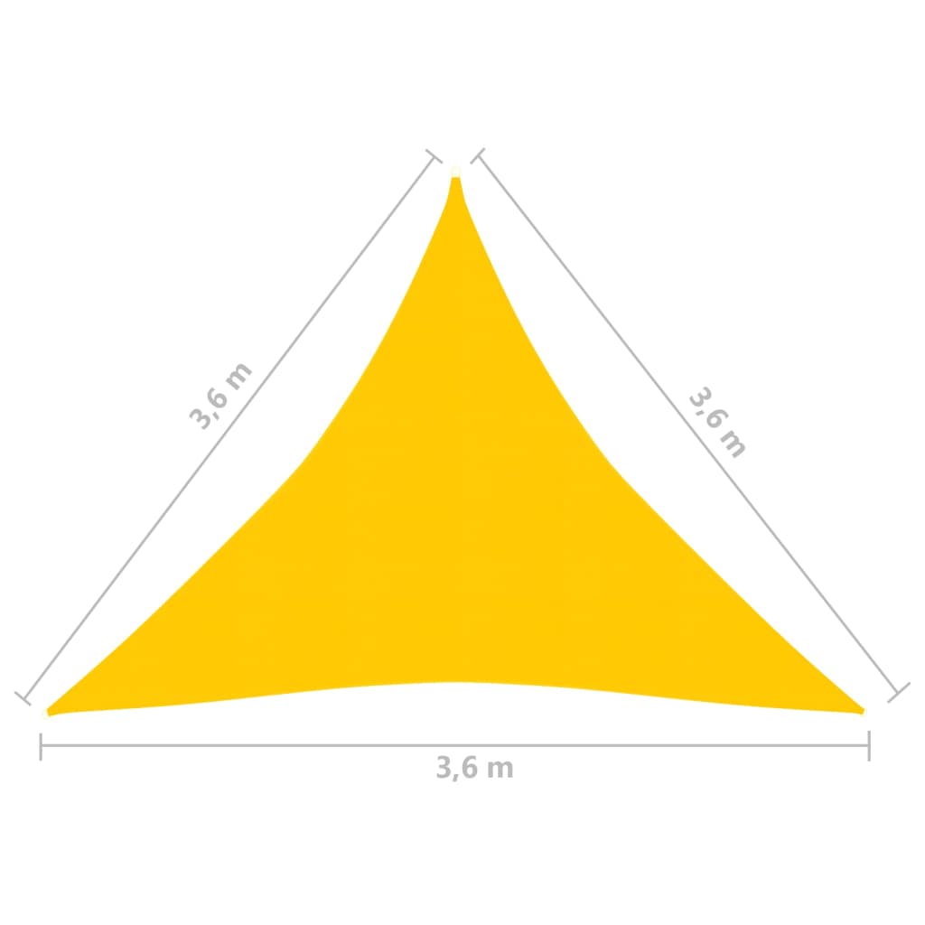 vidaXL Stínicí plachta 160 g/m² žlutá 3,6 x 3,6 x 3,6 m HDPE