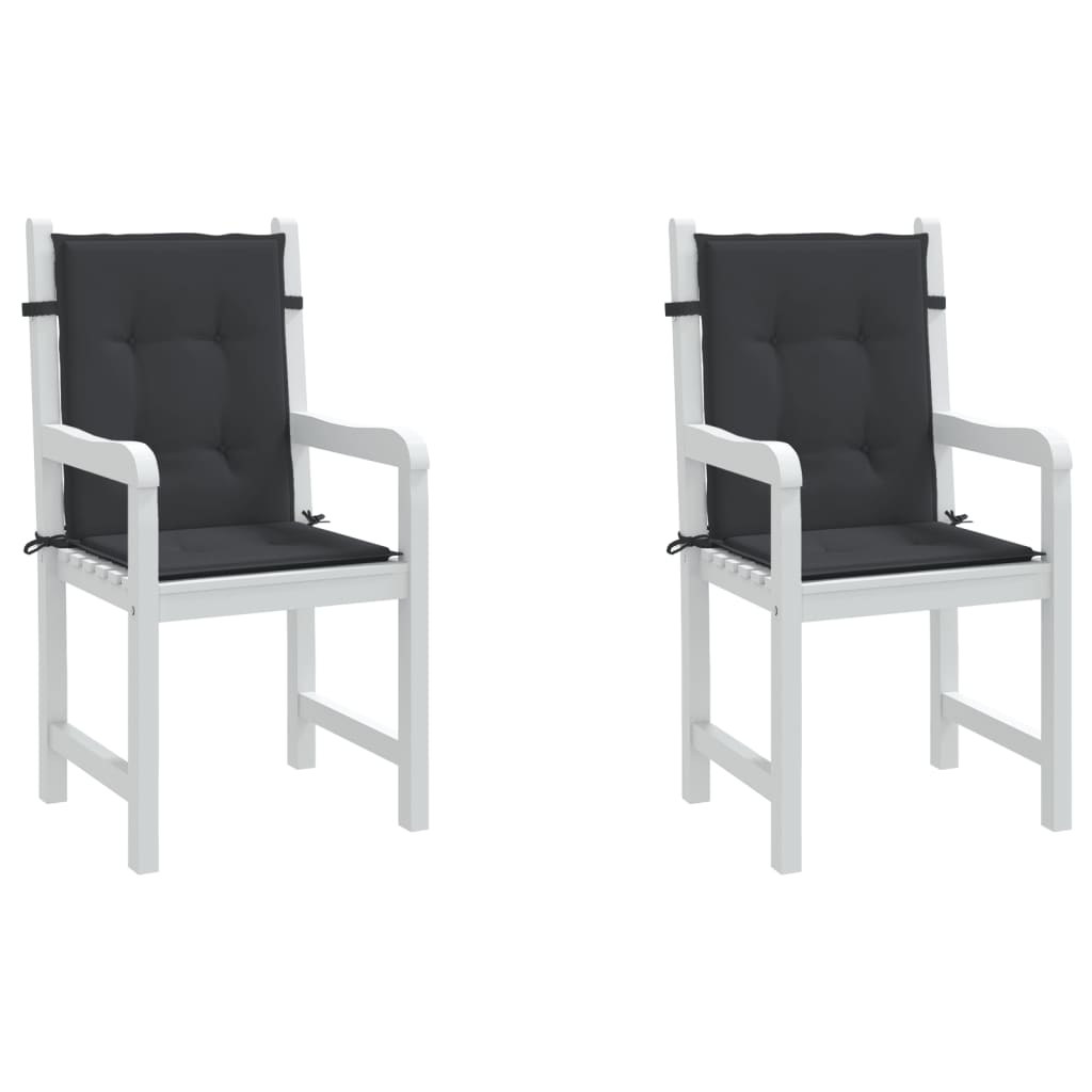 vidaXL Podušky na židli nízké opěradlo 2 ks černé 100x50x3 cm oxford