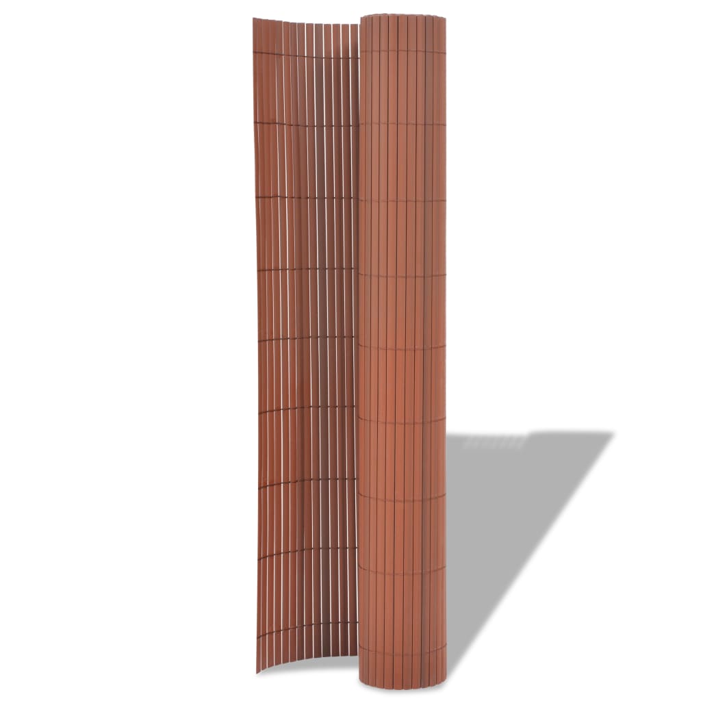 vidaXL Oboustranný zahradní plot PVC 90 x 500 cm hnědý