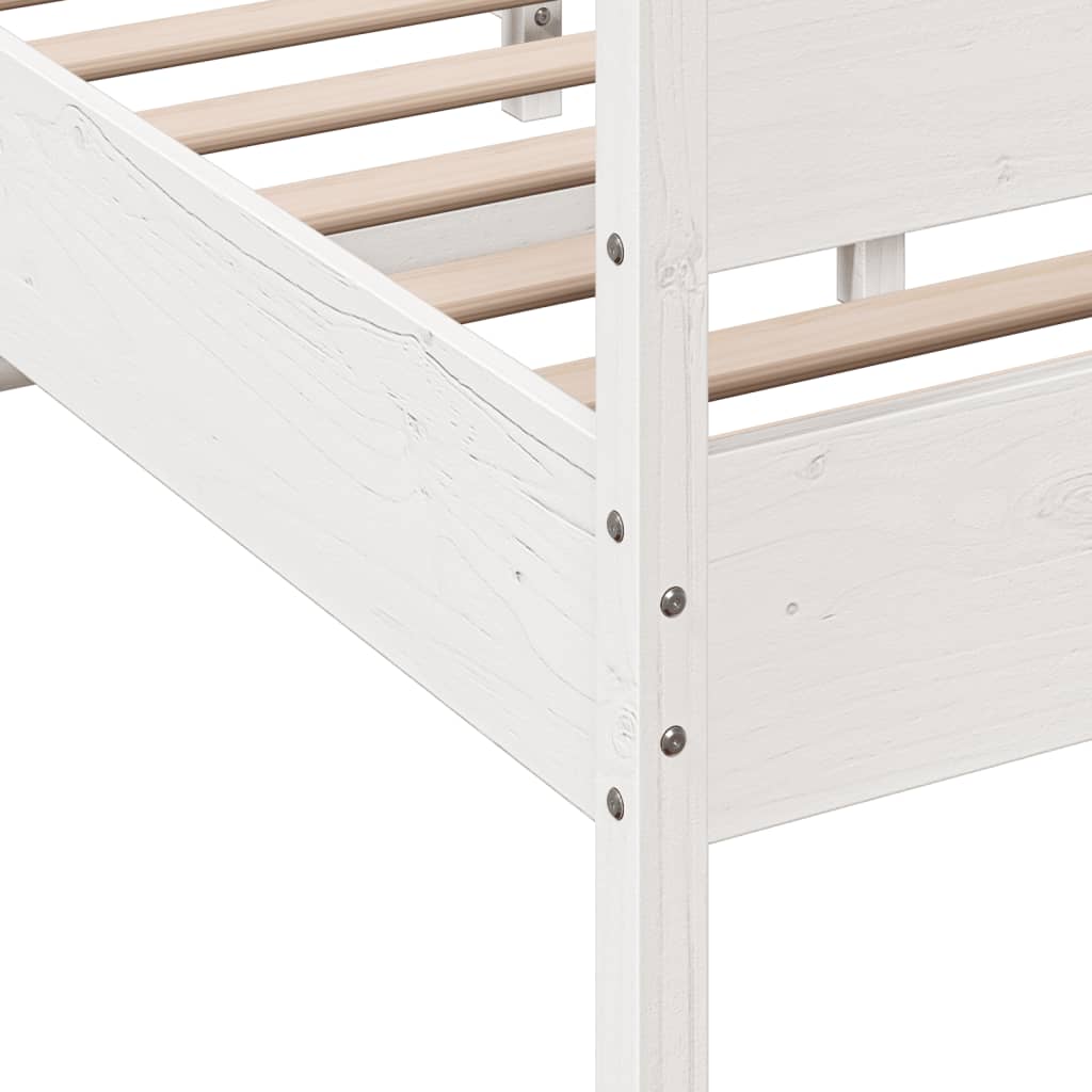 vidaXL Rám postele s čelem bílý 140 x 200 cm masivní borové dřevo