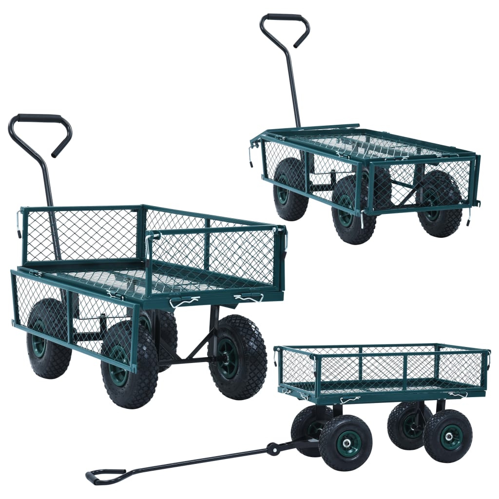 vidaXL Zahradní ruční vozík zelený 250 kg