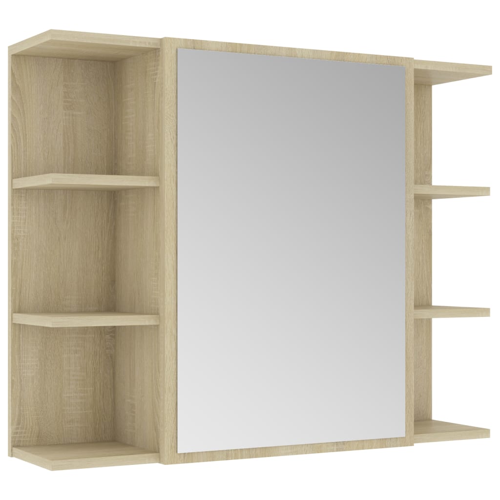 vidaXL Koupelnová skříňka zrcadlo sonoma dub 80x20,5x64 cm dřevotříska