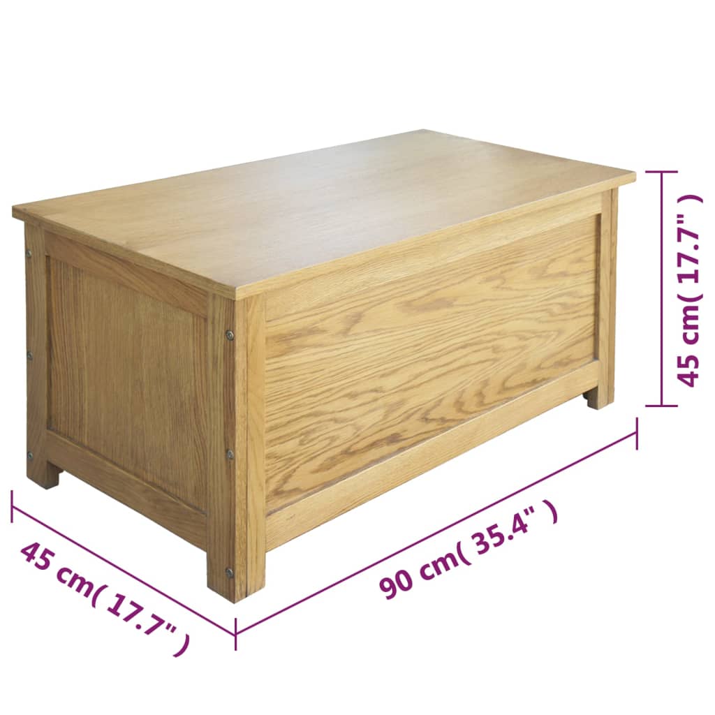 vidaXL Úložný box 90 x 45 x 45 cm masivní dubové dřevo