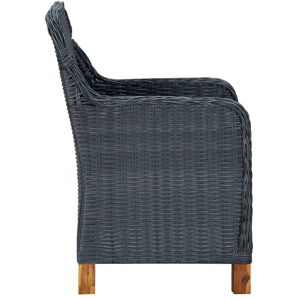 vidaXL Zahradní židle s poduškami 2 ks polyratan tmavě šedé