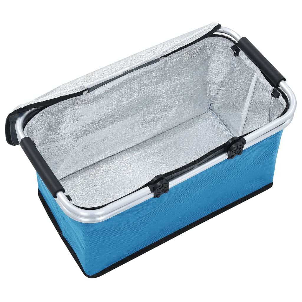 vidaXL Skádací chladící taška modrá 46 x 27 x 23 cm hliník