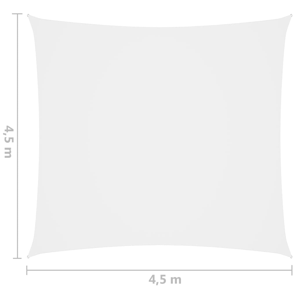 vidaXL Stínící plachta oxfordská látka čtvercová 4,5 x 4,5 m bílá