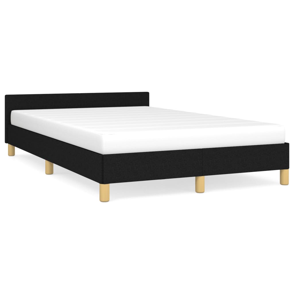 vidaXL Rám postele s čelem černý 120 x 190 cm textil