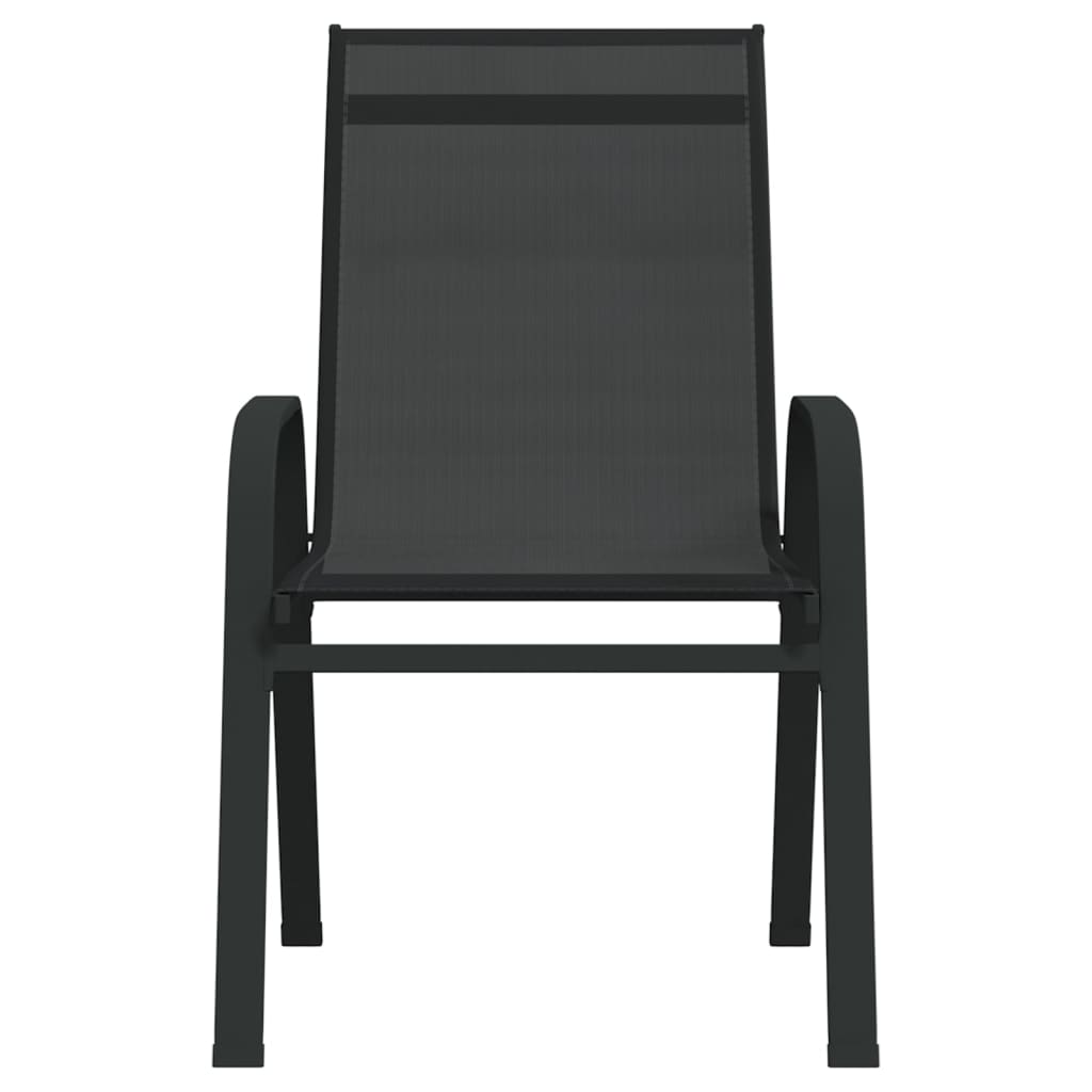 vidaXL Stohovatelné zahradní židle 2 ks černé textilenová tkanina