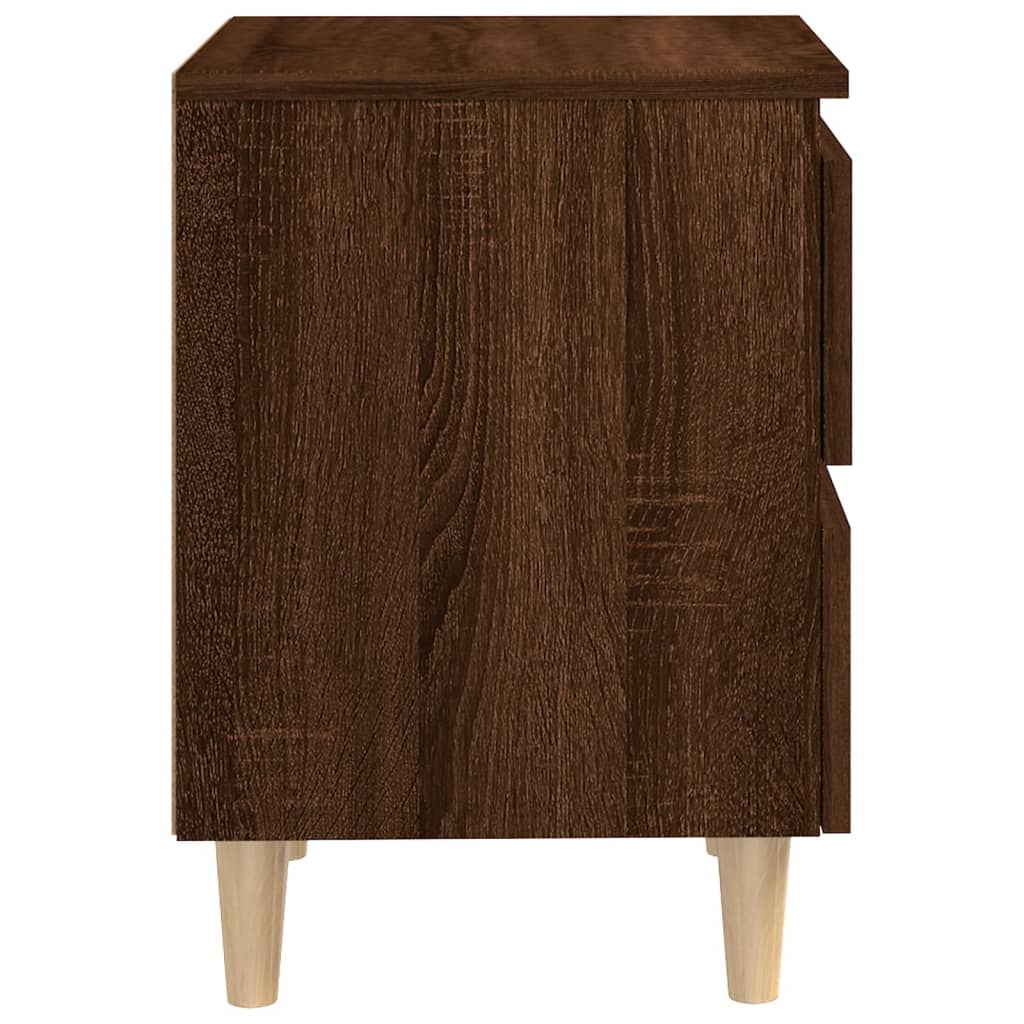 vidaXL Noční stolek masivní dřevěné nohy hnědý dub 40 x 35 x 50 cm