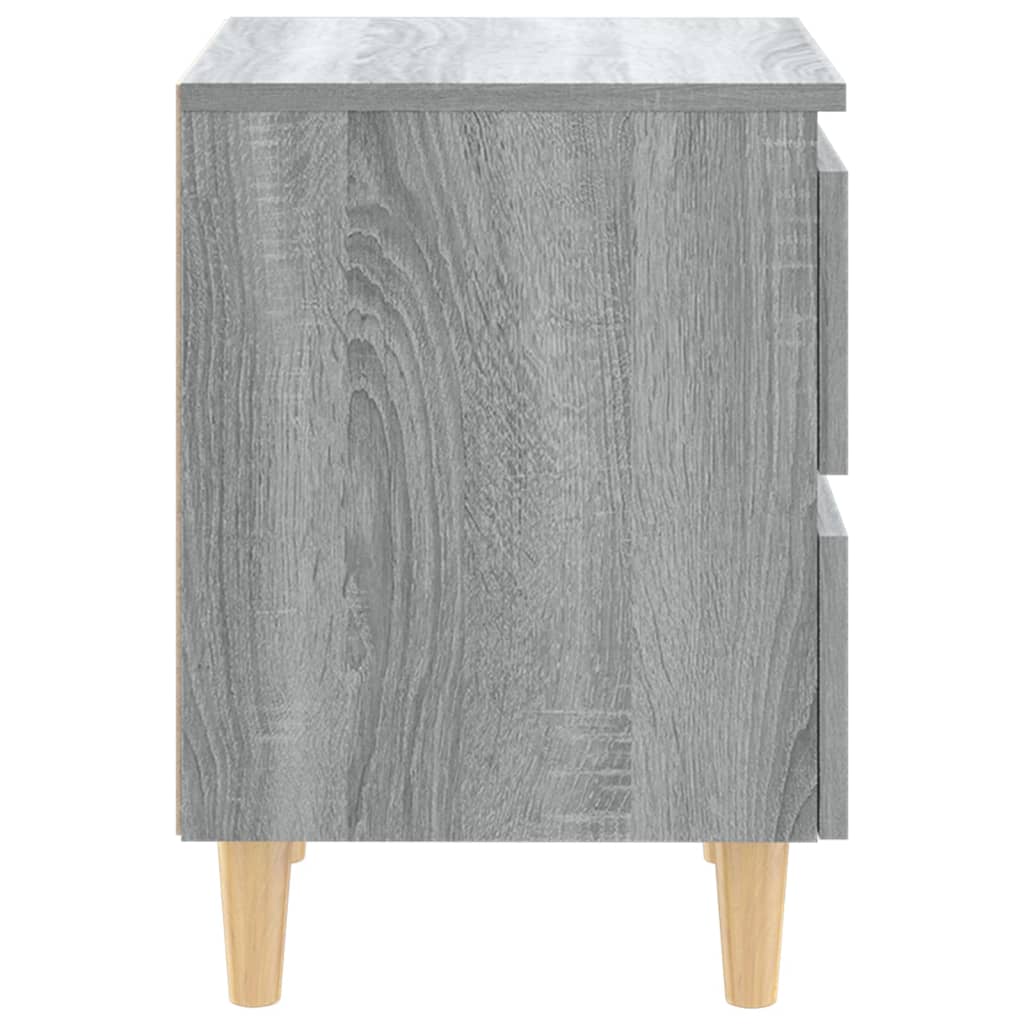 vidaXL Noční stolky masivní dřevěné nohy 2 ks šedé sonoma 40x35x50 cm