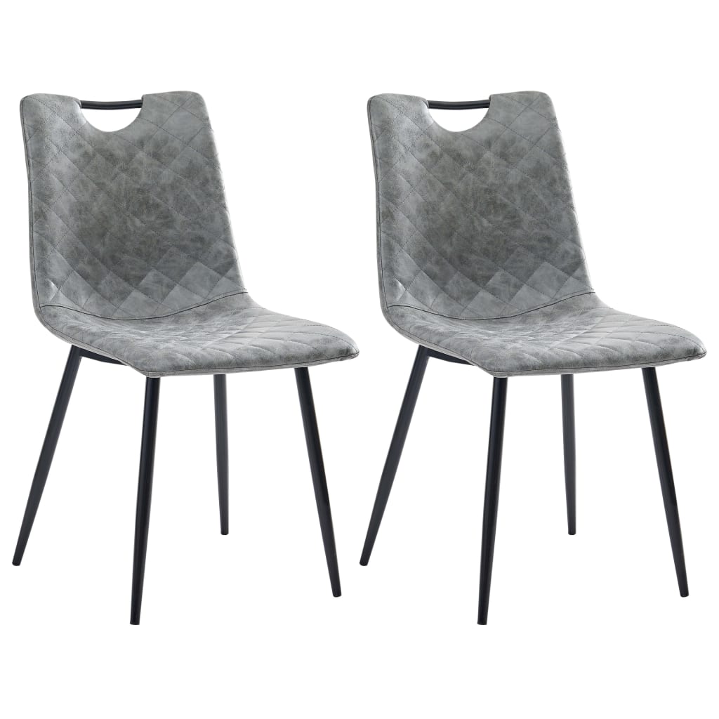 vidaXL Jídelní židle 2 ks tmavě šedé umělá kůže