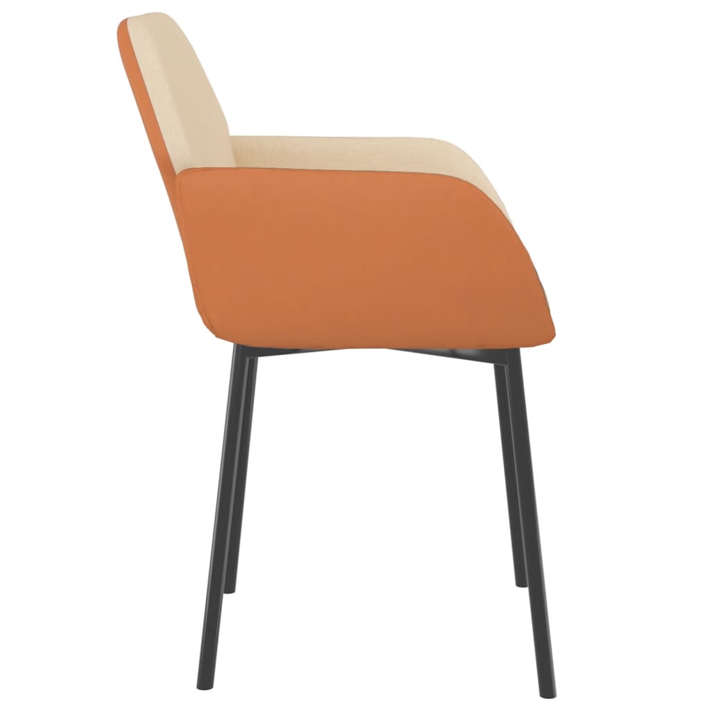 vidaXL Jídelní židle 2 ks krémové textil a umělá kůže