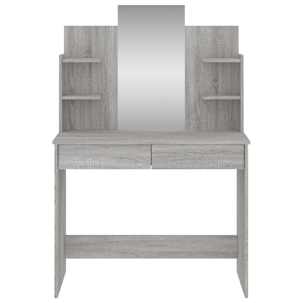 vidaXL Toaletní stolek se zrcadlem šedý sonoma 96 x 39 x 142 cm