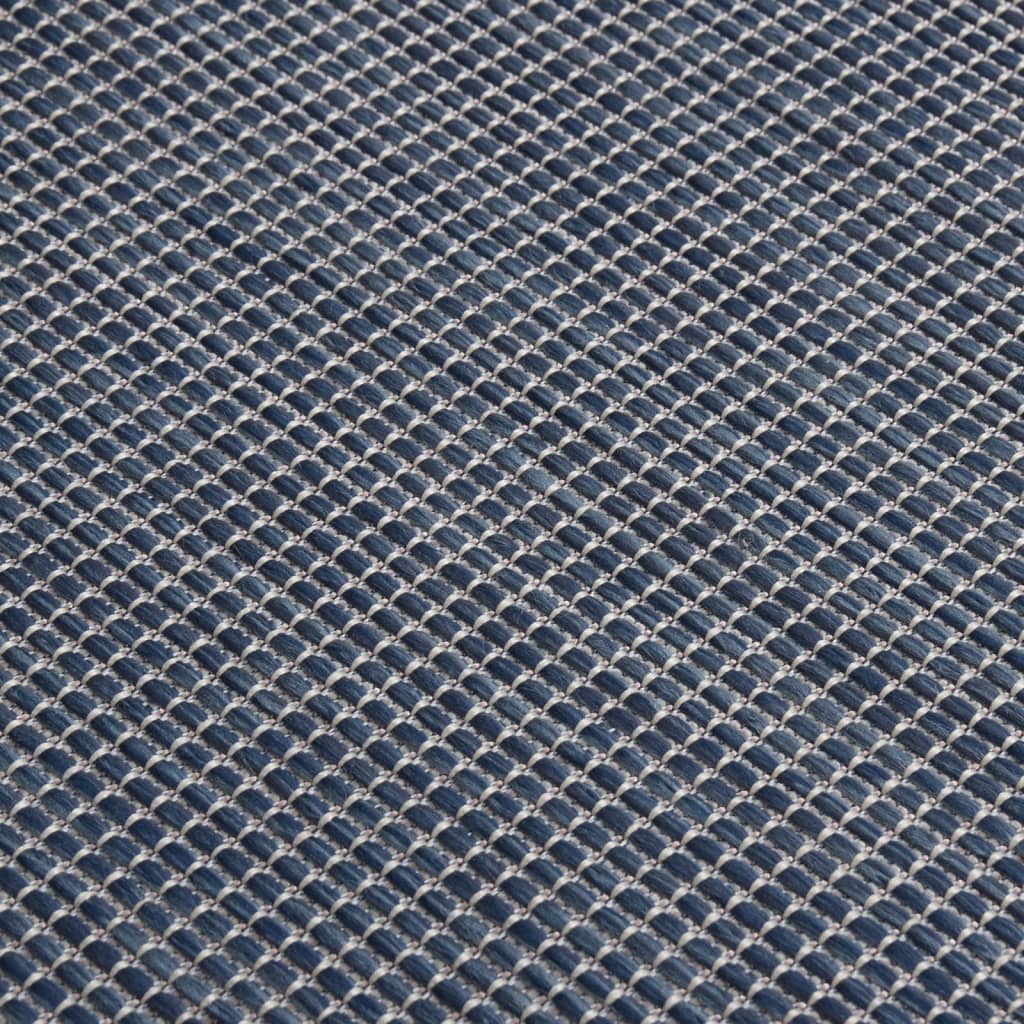 vidaXL Venkovní hladce tkaný koberec 160x230 cm modrá