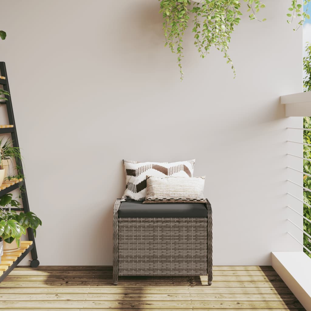 vidaXL Zahradní stolička s poduškou šedá 58 x 46 x 46 cm polyratan