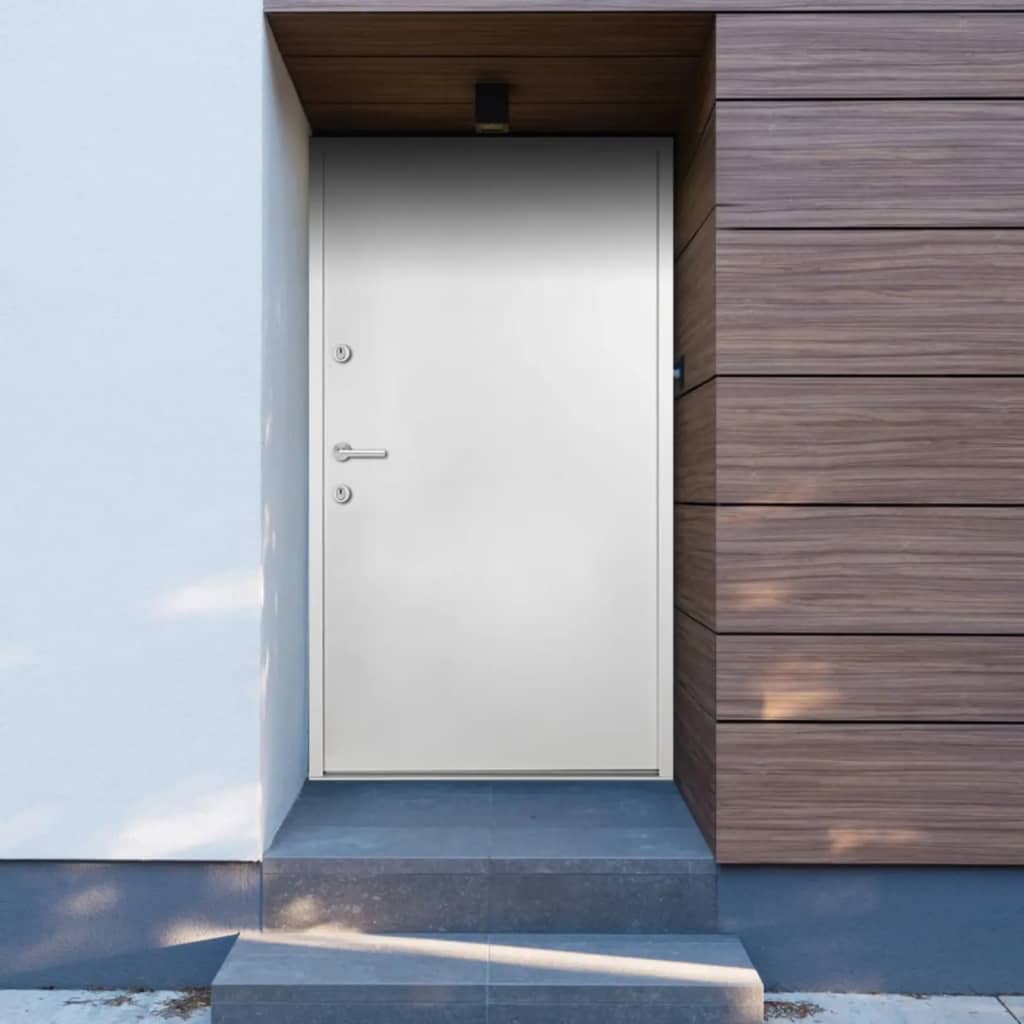 vidaXL Vchodové dveře bílé 100 x 200 cm hliník