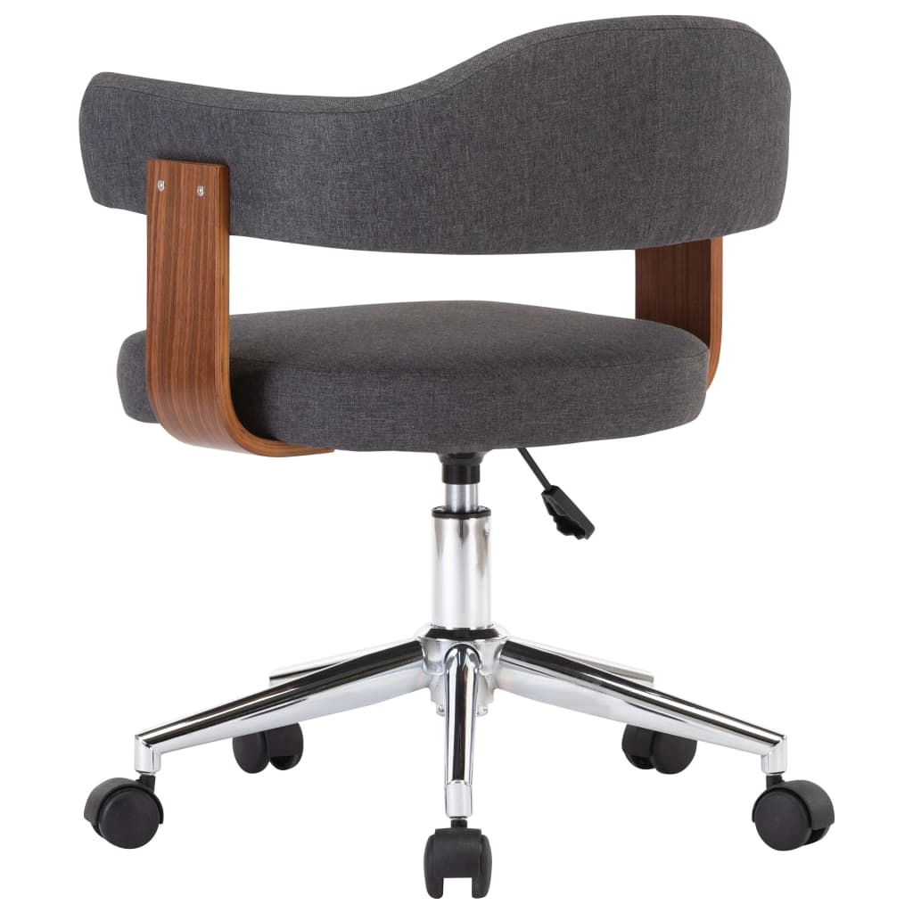 vidaXL Otočné jídelní židle 6 ks šedé ohýbané dřevo a textil
