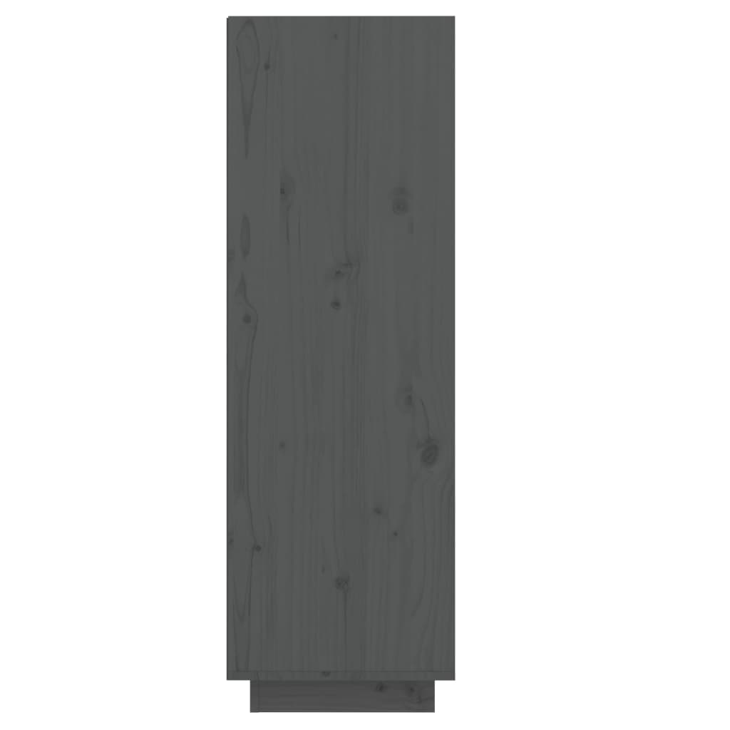 vidaXL Botník šedý 30x34x105 cm masivní borové dřevo