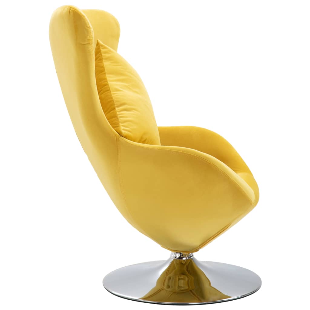 vidaXL Otočné křeslo ve tvaru vejce s polštářem žluté sametové