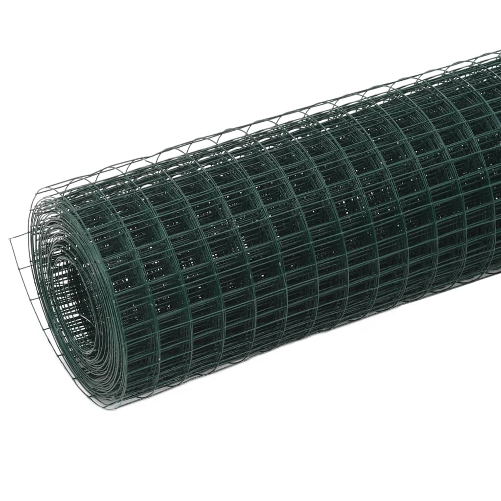 vidaXL Pletivo ke kurníku ocel PVC vrstva 25 x 0,5 m zelené