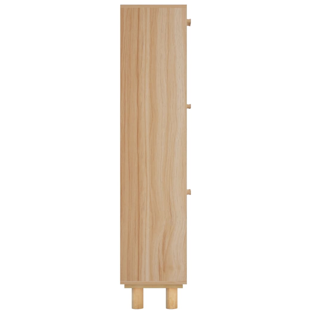 vidaXL Botník hnědý 52 x 25 x 115 cm kompozitní dřevo a přírodní ratan