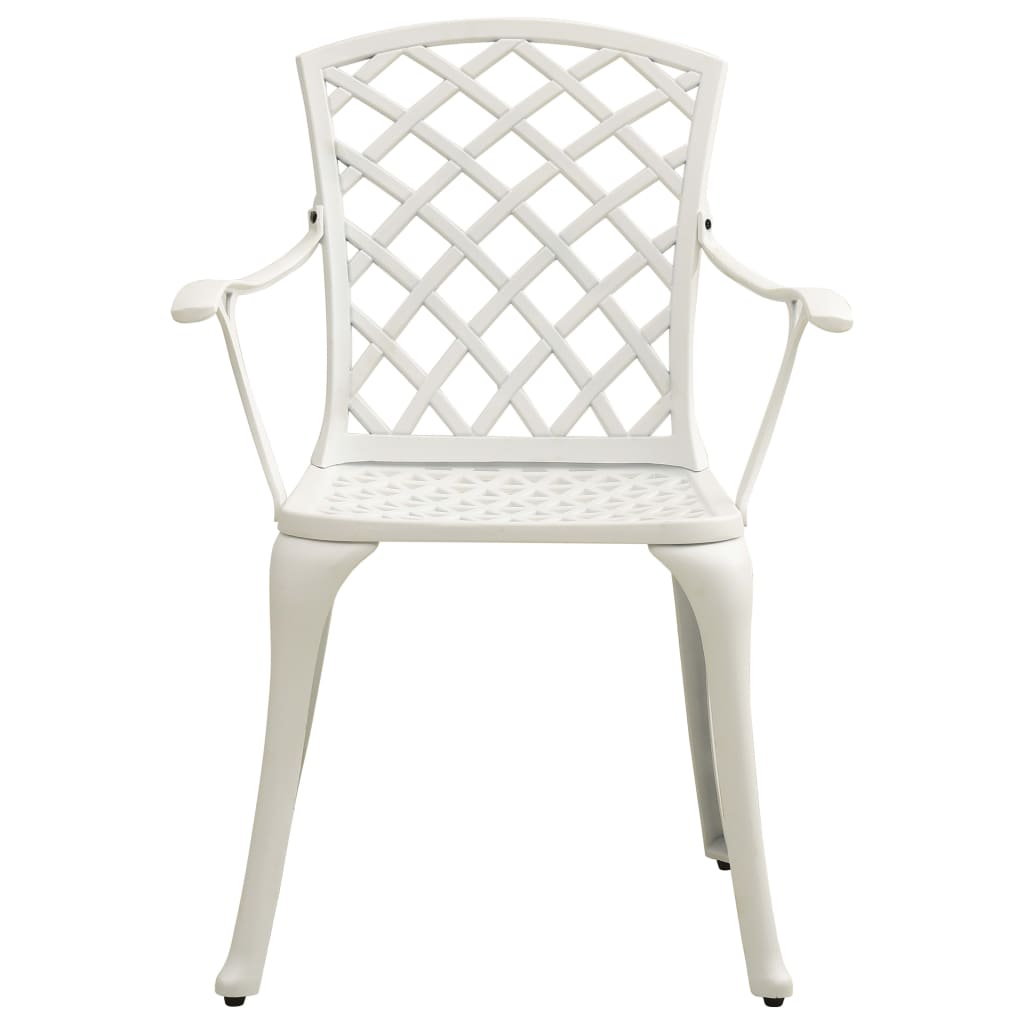 vidaXL Zahradní židle 4 ks litý hliník bílé