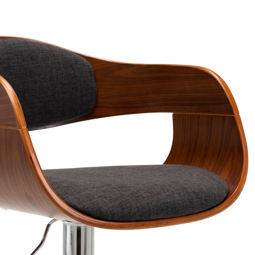 vidaXL Barová židle šedá ohýbané dřevo a textil