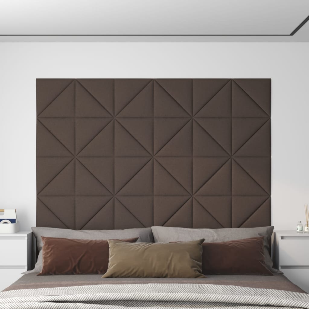 vidaXL Nástěnné panely 12 ks taupe 30x30 cm textil 0,54 m²