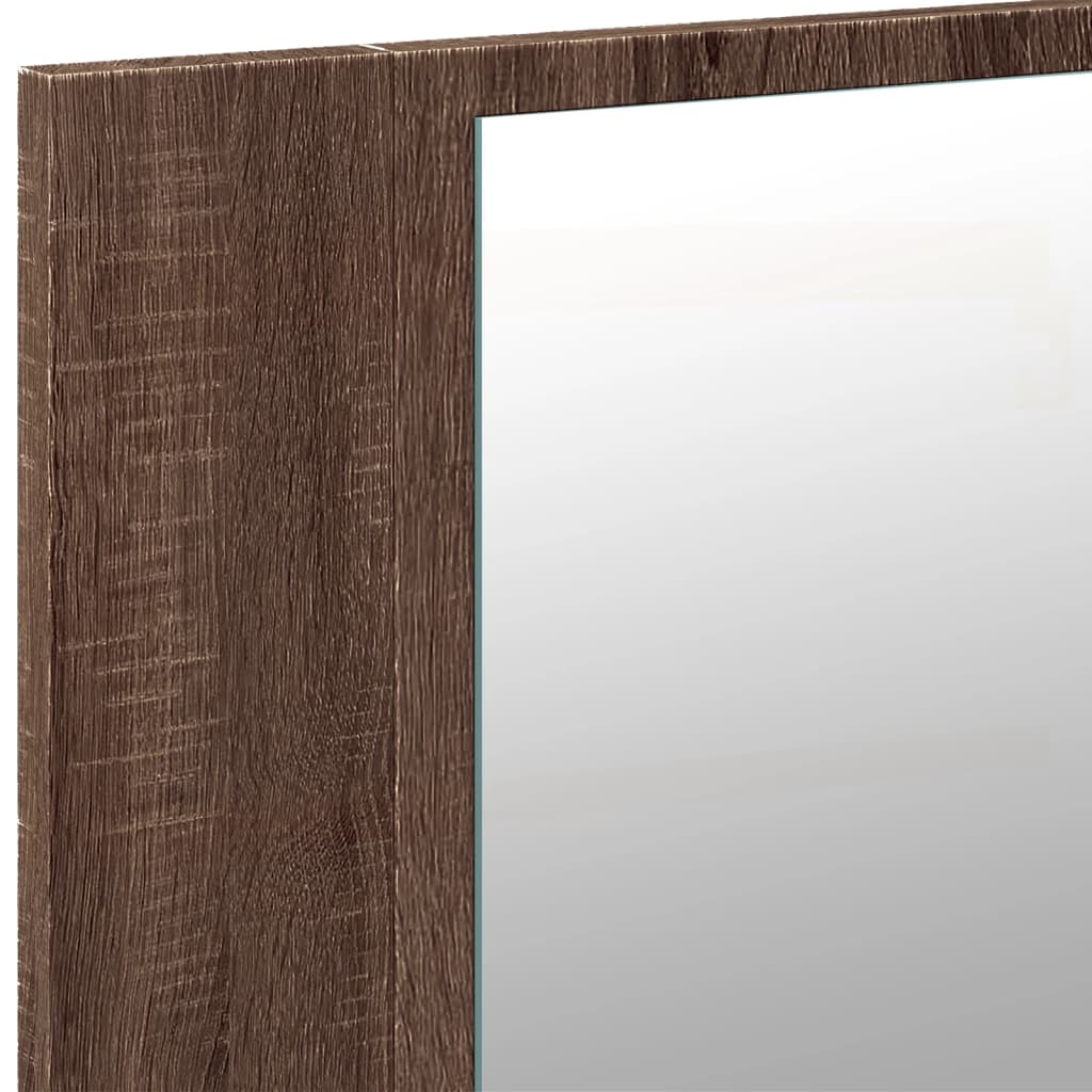 vidaXL LED koupelnová skříňka se zrcadlem hnědý dub 80x12x45 cm akryl
