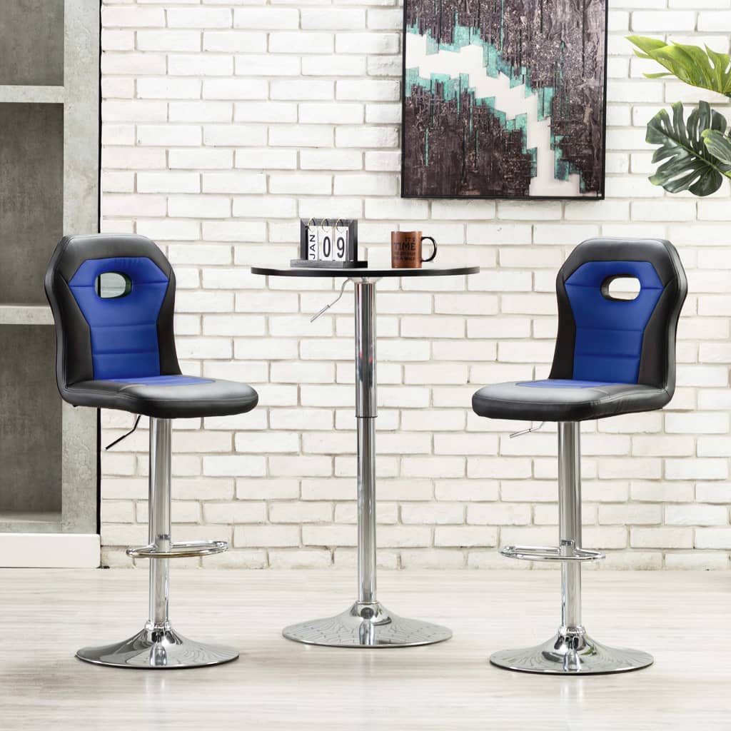 vidaXL Barové židle 2 ks modré umělá kůže